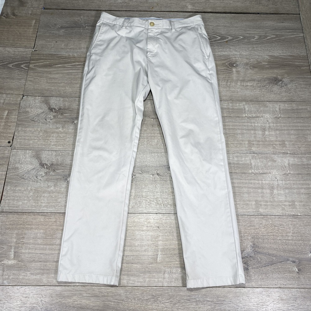 Southern Tide Pants Mens 35x32 Beige Flat Front Lightweight Performance Fishing
